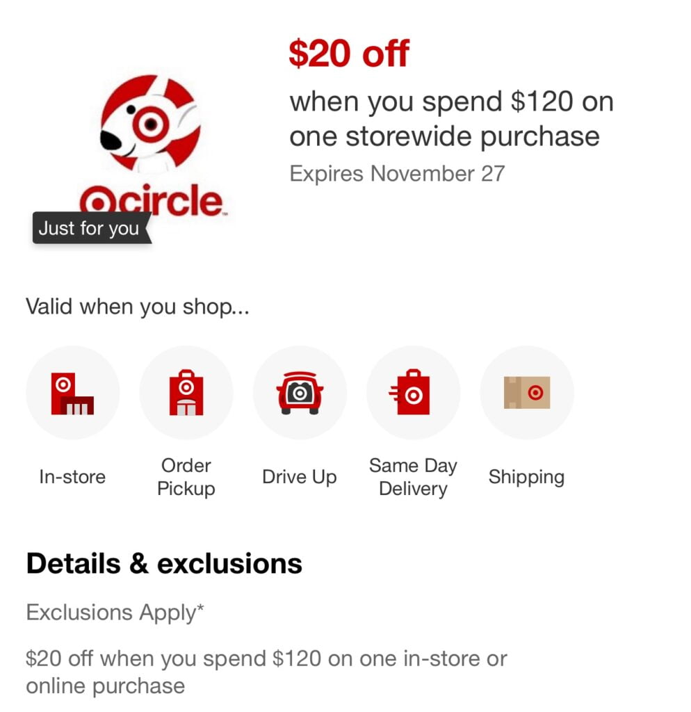 Target Circle Alert: $20 Off When You Spend $120 (Hurry)