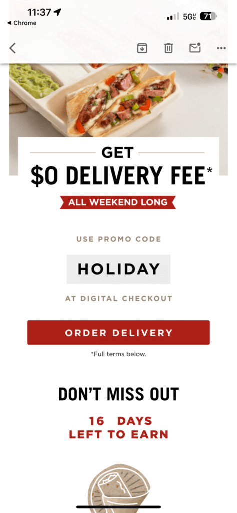 Free Delivery From Chipotle (This Weekend Only)