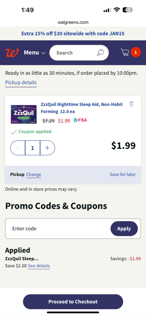 Free Zzzquil Nighttime Sleep Aid (12Ct) @ Walgreens