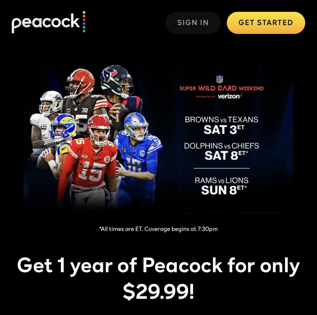 Peacock &Amp; Nfl Partnership
