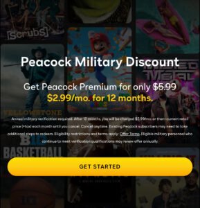 Peacock military discount