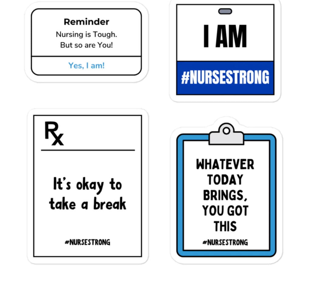 Free Nursestrong Sticker Pack 3 (4 Stickers)