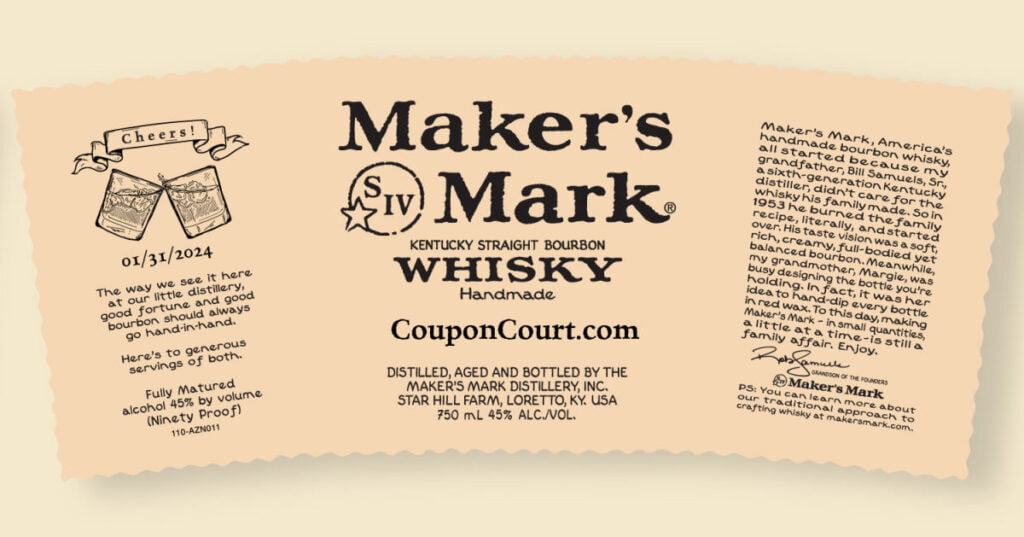 Free Personalized Maker'S Mark Bottle Labels