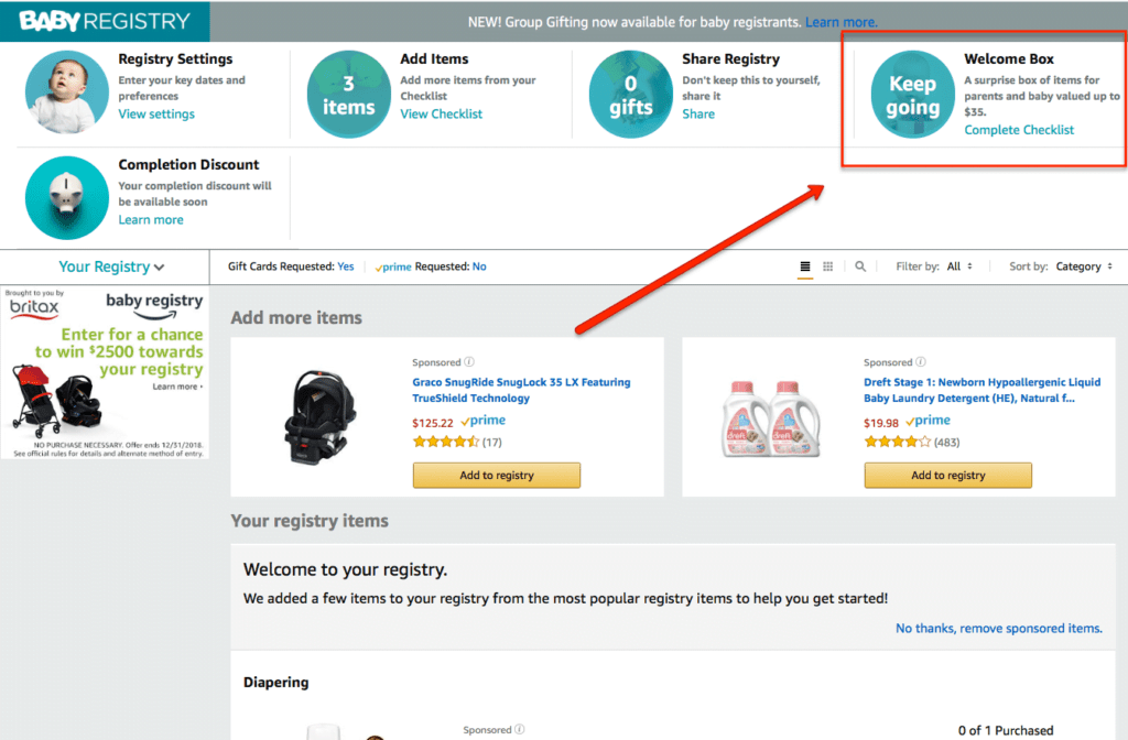 How To Claim A Free Amazon Baby Registry Welcome Box ($35 Value) (W/ Instructions)