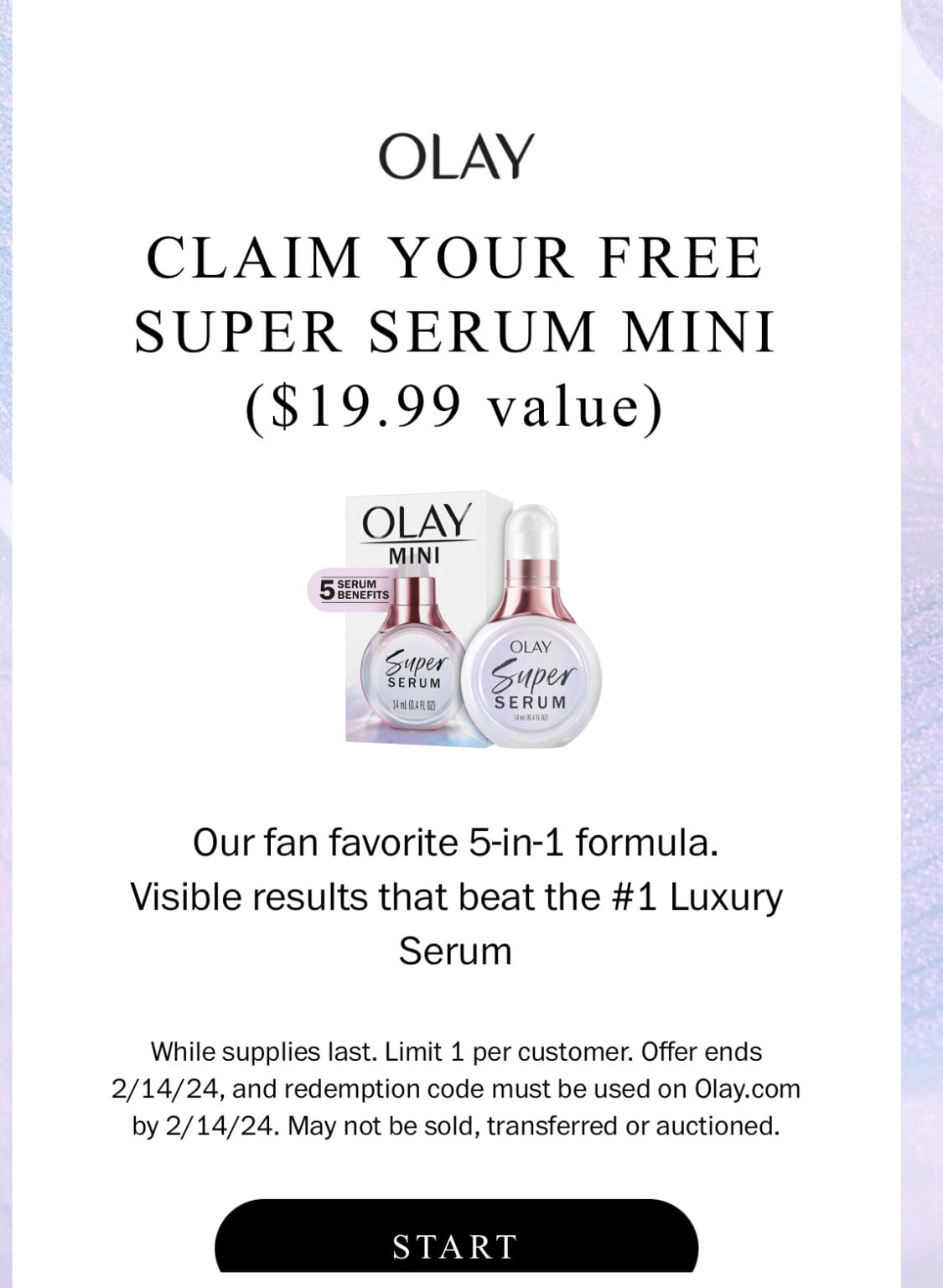 Run!! Free Olay Super Serum Mini ($19.99 Value) + Free Shipping