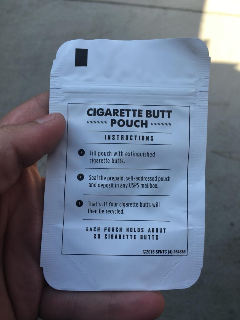 Free Cigarette Butt Pouches