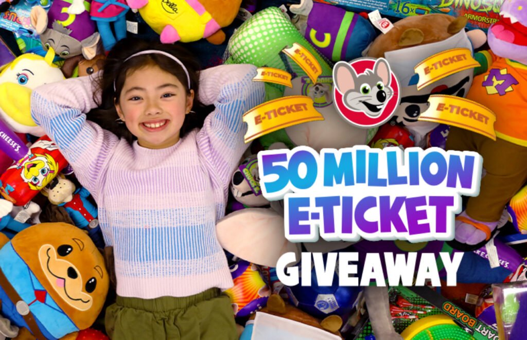 Chuck E. Cheese 50 Million E-Ticket Giveaway