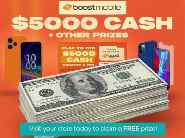 Boost Mobile ‘Scratch &Amp; Win’ Sweepstakes (In Store Visit Required)