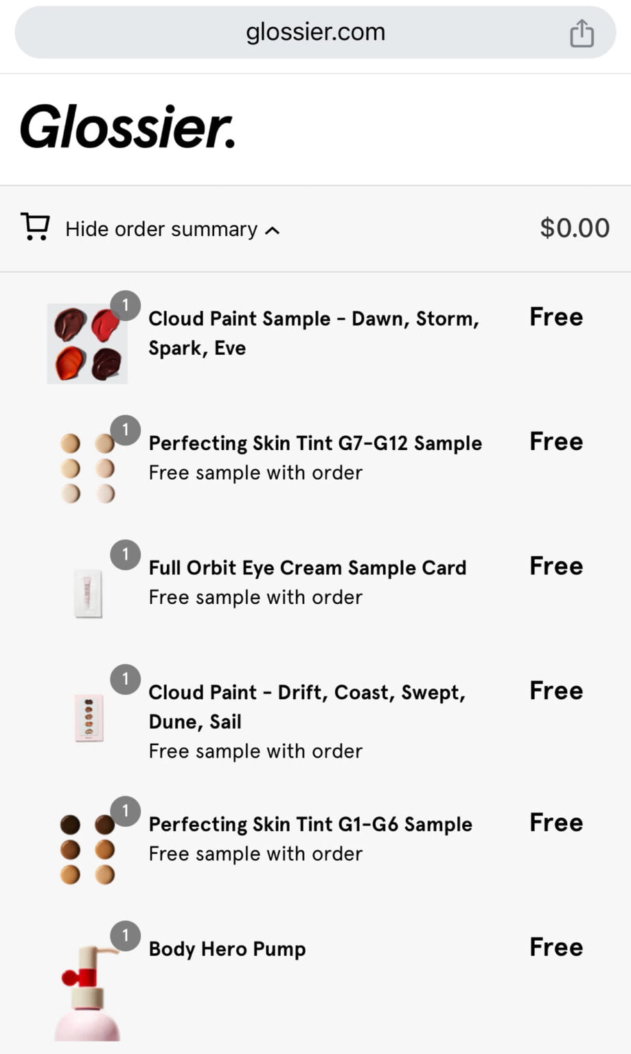 Free Glossier Makeup Samples (Run!!)