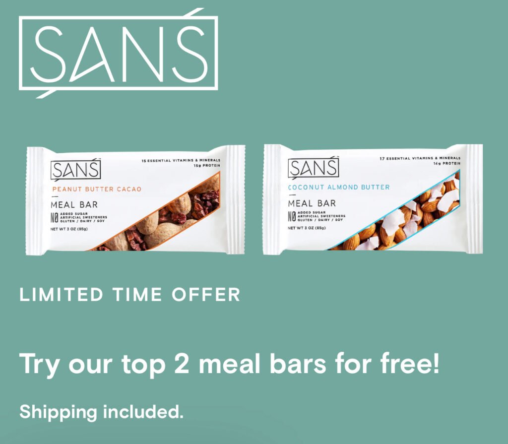 Two Free Sans Meal Bars + Free Shipping