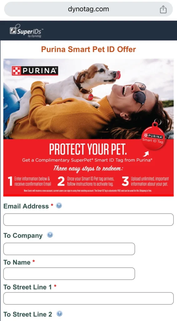 Free Purina Smart Id Tag (Back In Stock Again!)