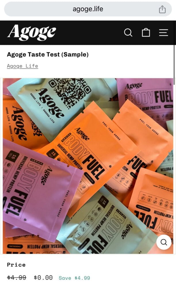 Free Agoge Taste Test Protein Sample (Hurry!)