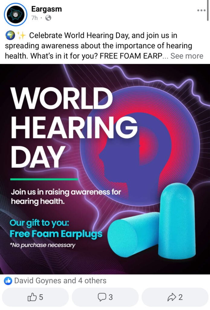 3 Free Pairs Of Foam Ear Plugs + Free Shipping!