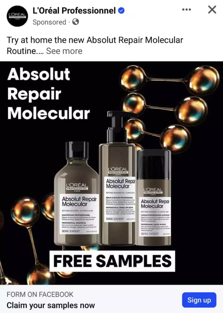 Free L’oreal Professional Absolut Repair Molecular Sample