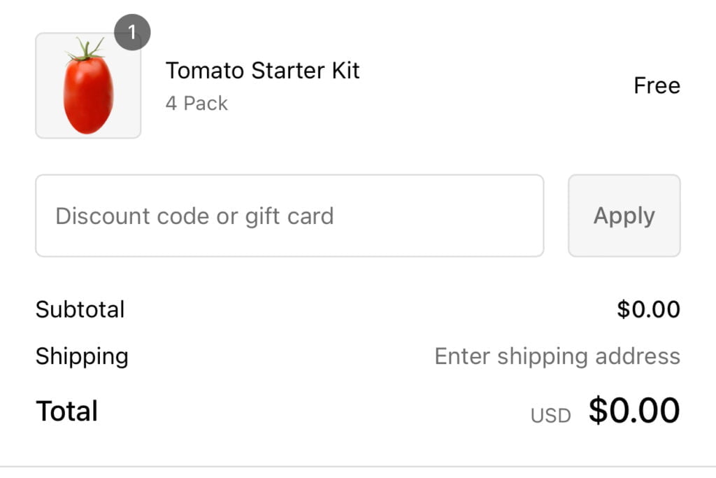 Free Tomato Garden Kit + Free Shipping