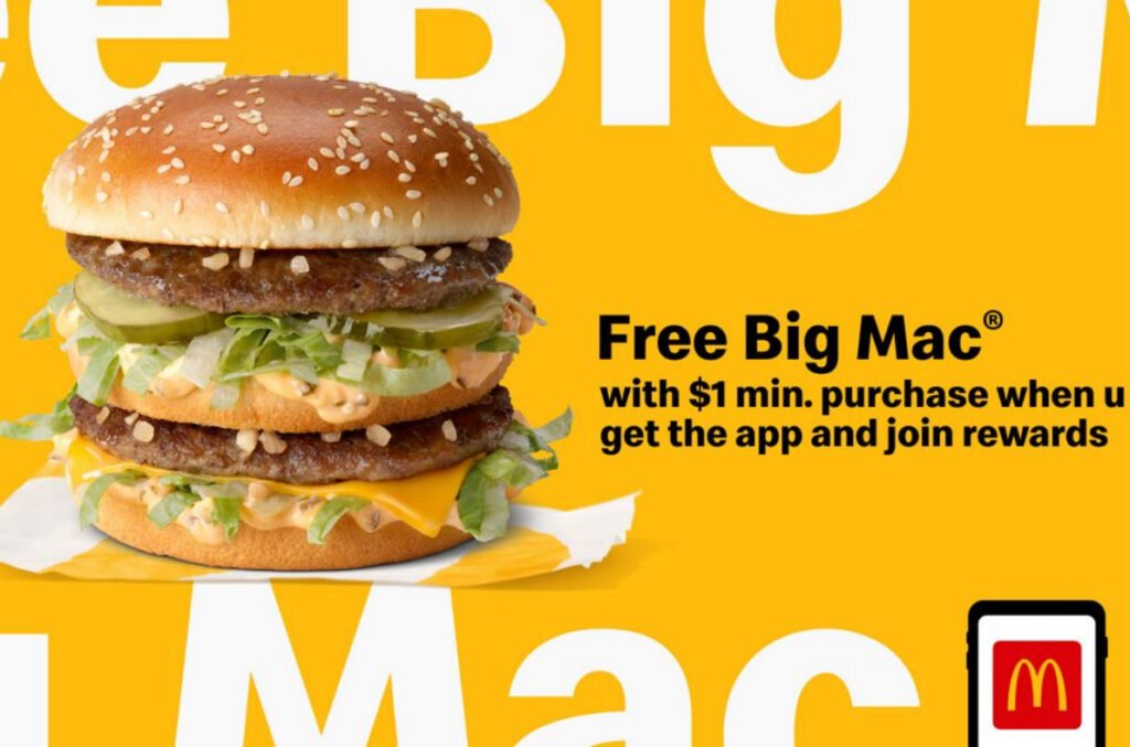 Free Big Mac For New Rewards Members