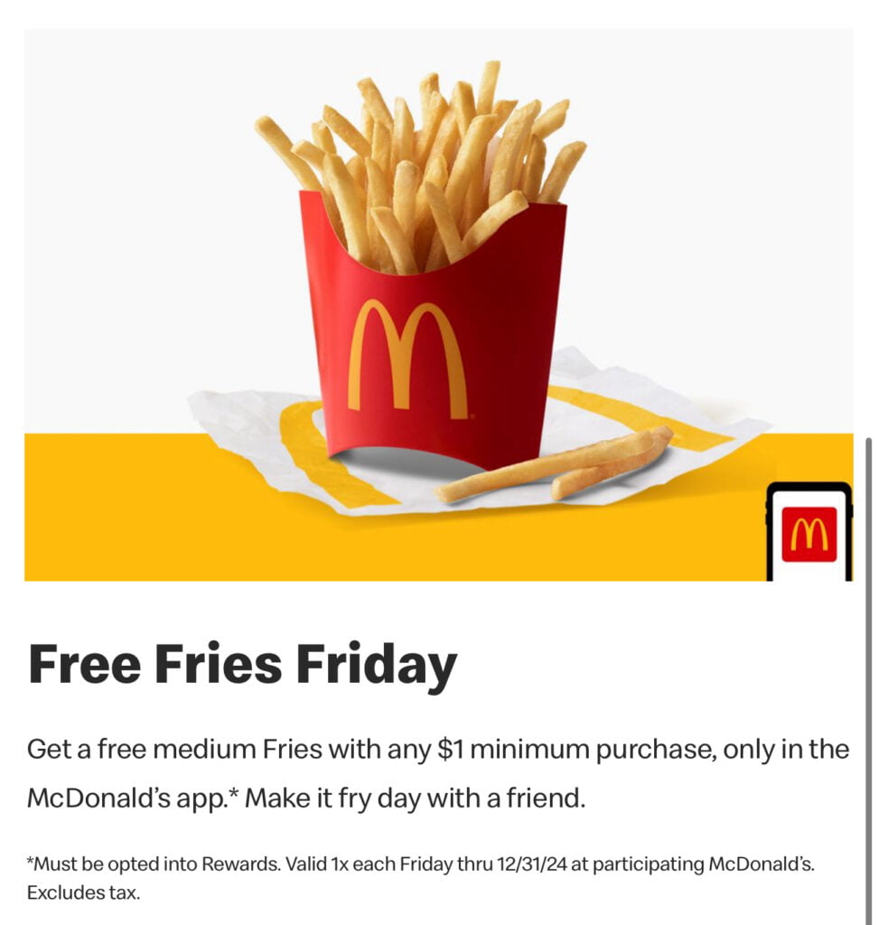 Free Big Mac For New Rewards Members