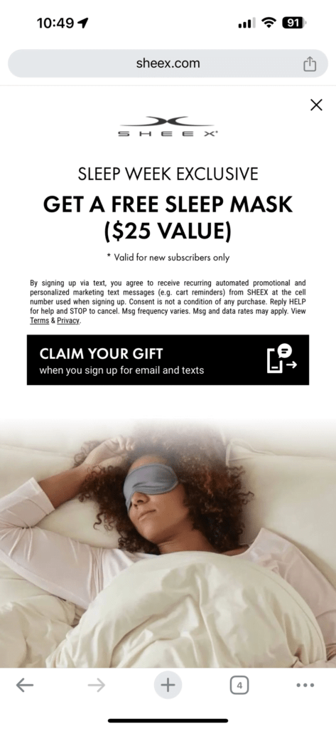 Free Sheex Sleep Mask (Run!)