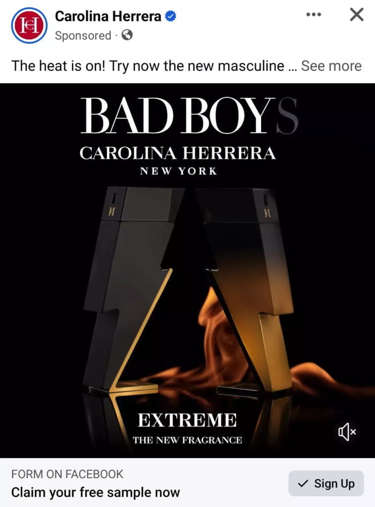 Carolina Herrera Bad Boy Sample