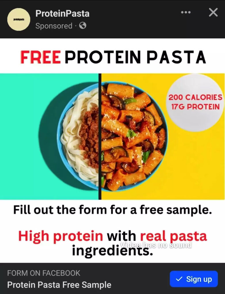 Free Protein Pasta Sample