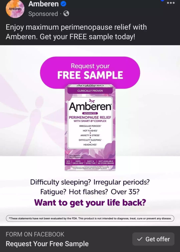 Amberen Perimenopause Relief Sample