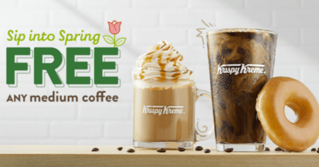 From Now Through March 24Th, 2024, Krispy Kreme Rewards Members Can Get One For Free Small Or Medium Hot, Iced Or Brewed Specialty Coffee With Any Purchase!