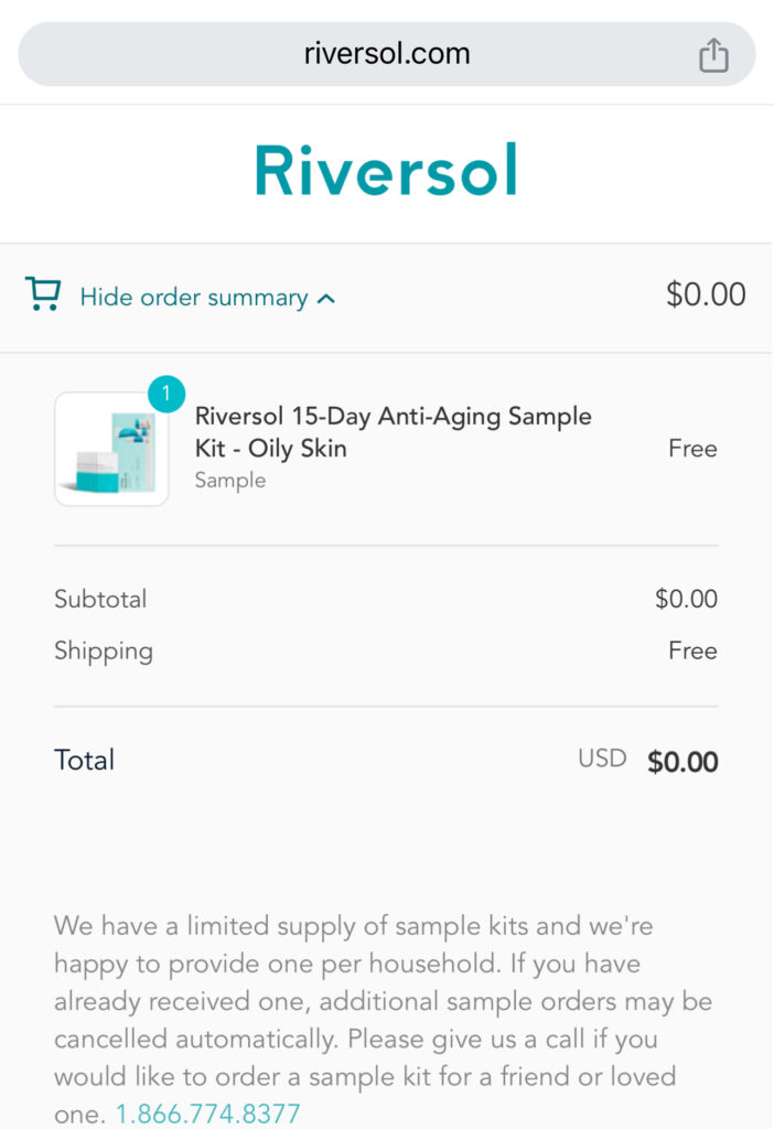 New* Run! Free Riversol Sample Kit (Free Shipping)