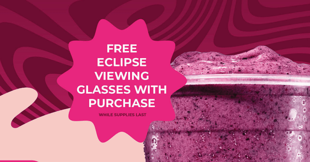 Free Solar Eclipse Glasses At Smoothie King!