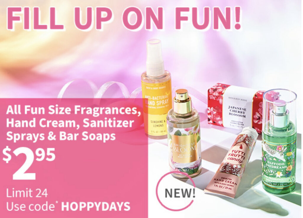 Bath &Amp; Body Works: Fun Size Fragrances &Amp; Hand Creams Only $2.95—Today Only!