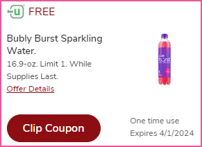 Free Bubly Burst Sparkling Water