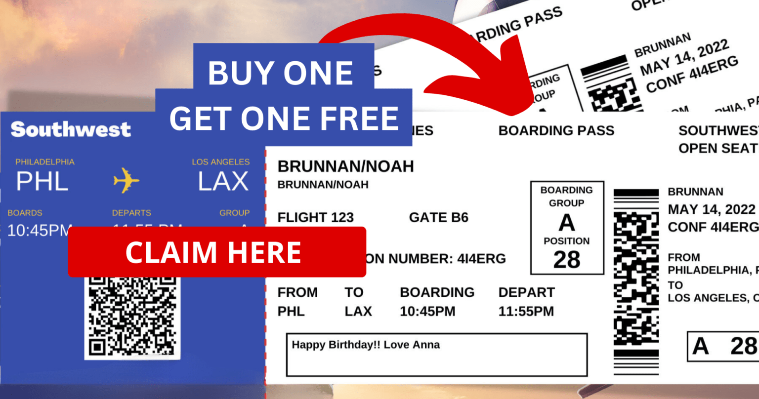 Free Southwest Airlines Ticket (Bogo!) Ends 3/27!