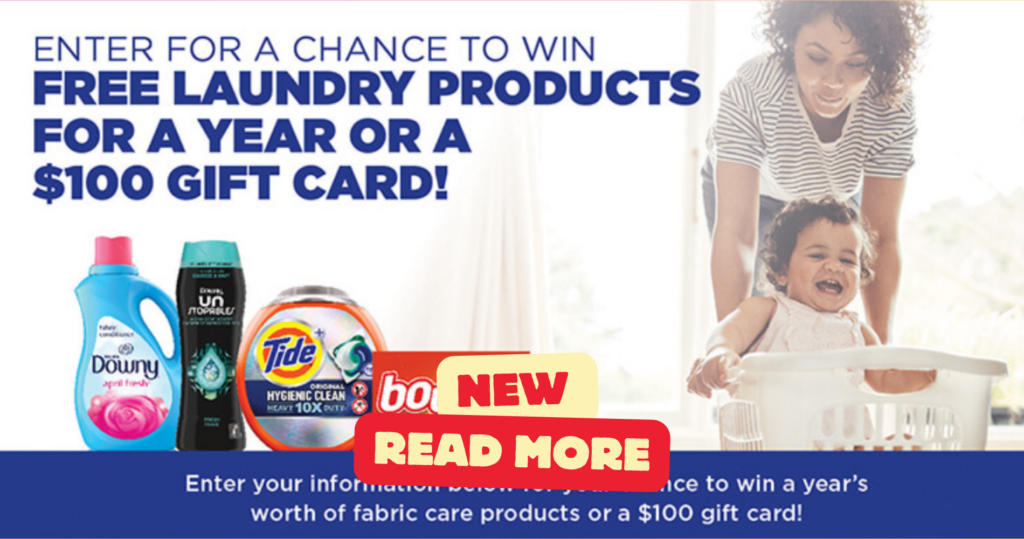 Tide Sweepstakes (Win Free Laundry Products For A Year!)