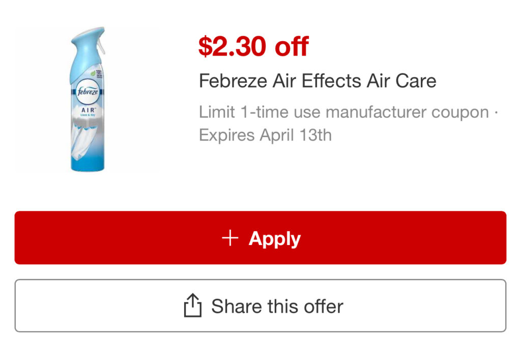 &Lt;S&Gt;Full Sized Febreze Spray At Target Only 99 Cents!&Lt;/S&Gt; Expired