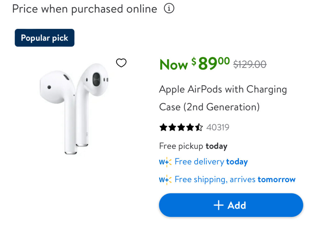 &Lt;S&Gt;Apple Airpods 2Nd Gen With Charging Case Only $89 W/Shipping! (Reg. $129)&Lt;/S&Gt; Expired