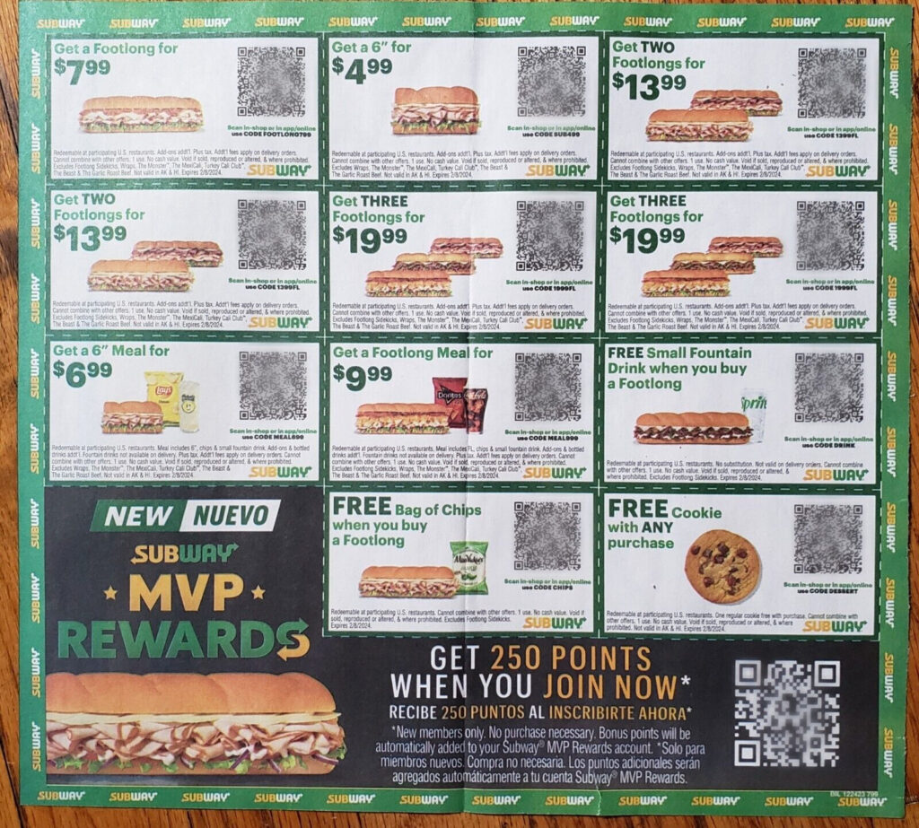 New—Subway Coupon Deals – 50% Off Footlongs Plus More!