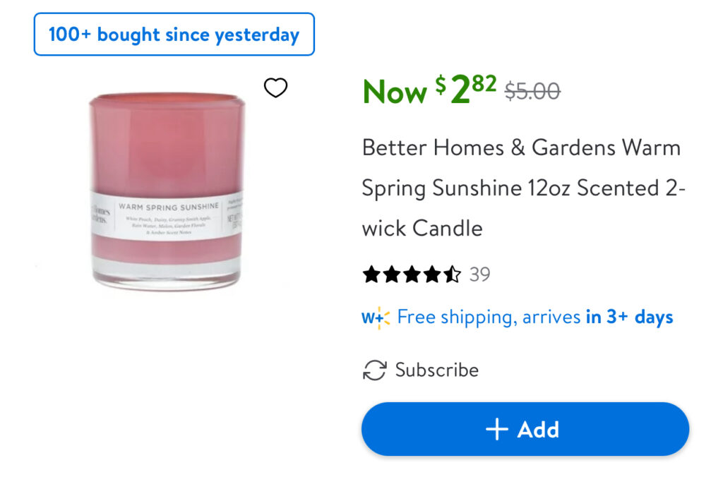 &Lt;S&Gt;Huge Walmart Better Homes &Amp; Gardens Candles! (As Low As $2!)&Lt;/S&Gt; Expired