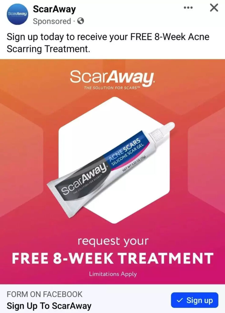 Free Scaraway 8-Week Acne Scarring Treatment Samples