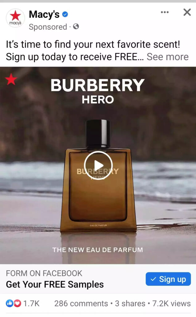 Free Burberry Hero Eau De Parfum Sample