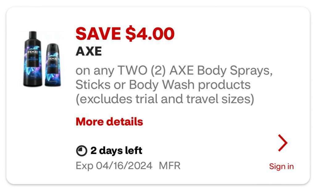 Axe Fine Fragrance Body Wash Only $1.36 (Reg $6.49)