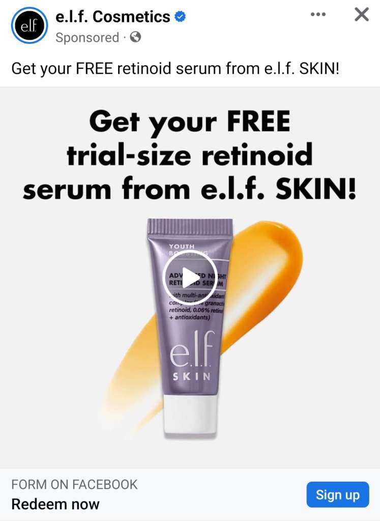 Free Sample Of E.l.f. Retinoid Serum