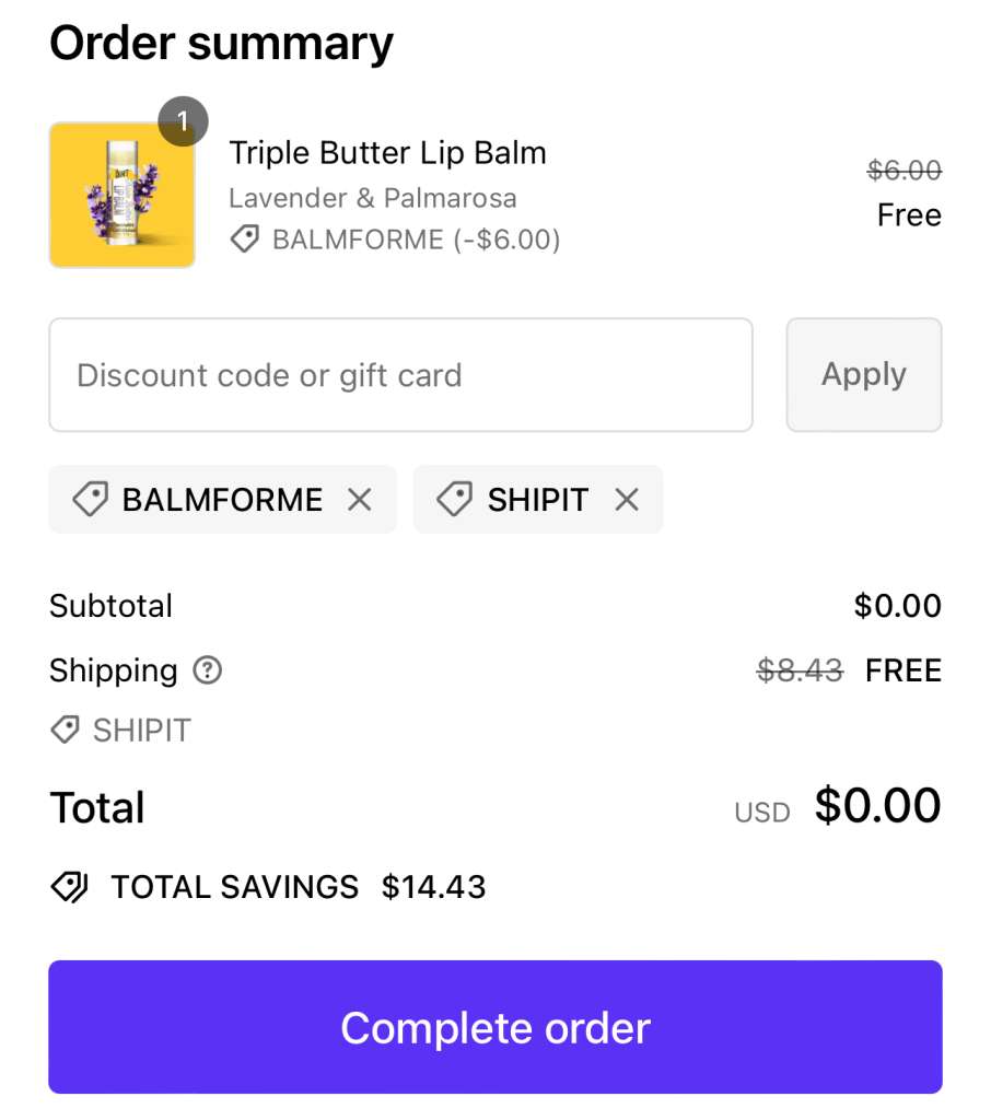 Free Triple Butter Lip Balm + Free Shipping—Run!! (Its Back)