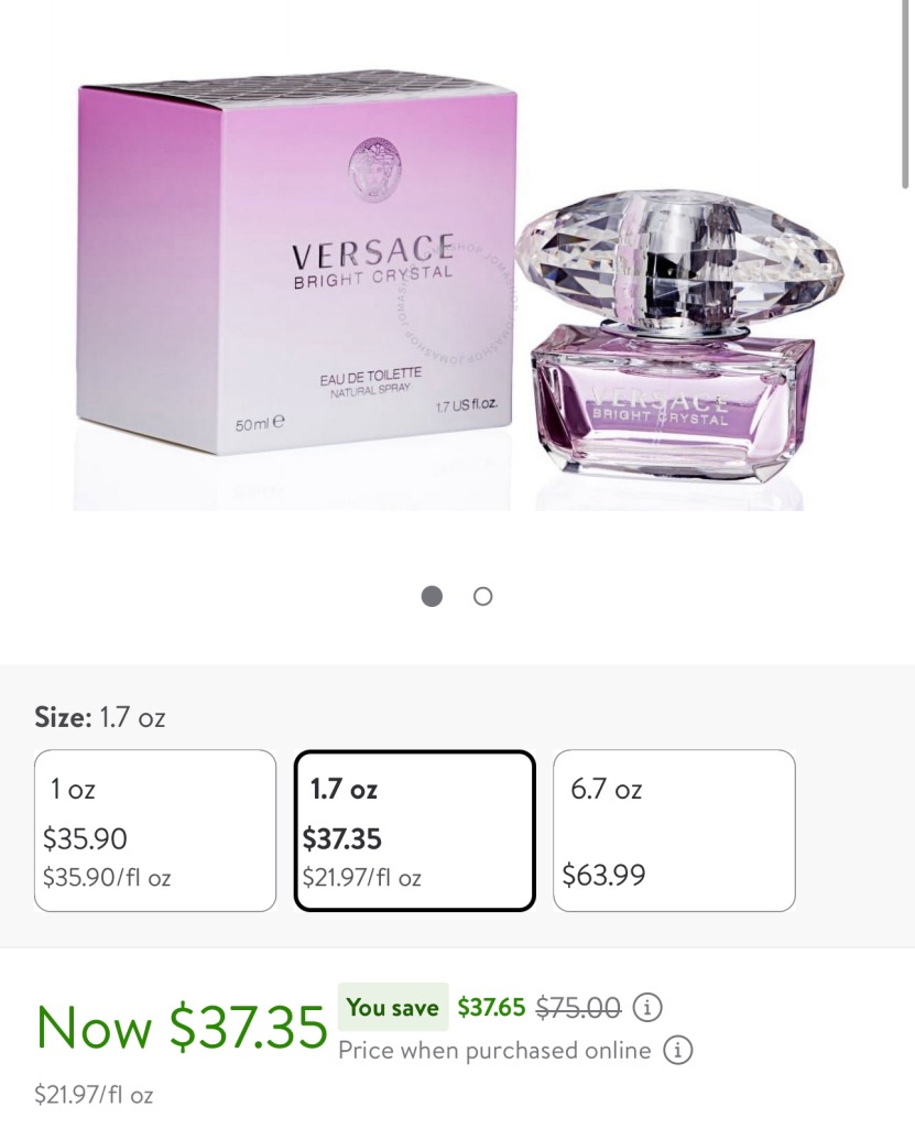 &Lt;S&Gt;Low Price! $37 Versace Bright Crystal Perfume&Lt;/S&Gt; Expired