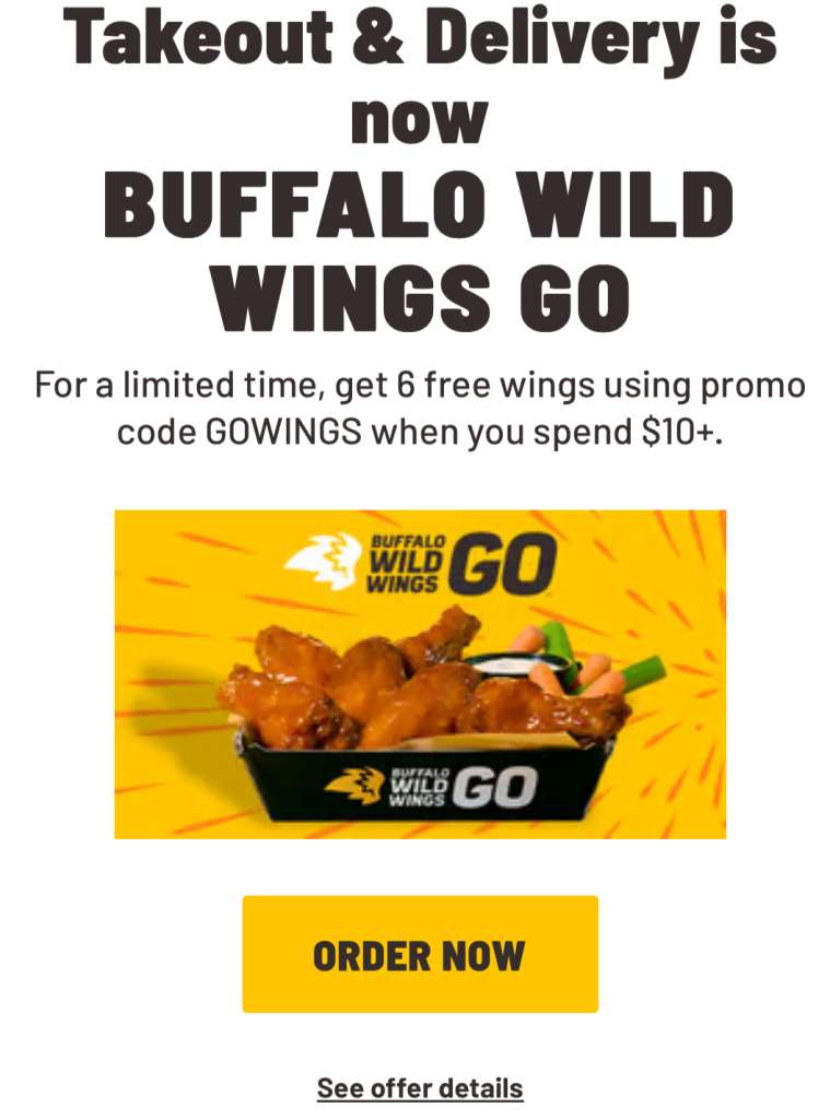 Buffalo Wild Wings: Tuesdays&Nbsp;= Free Wings