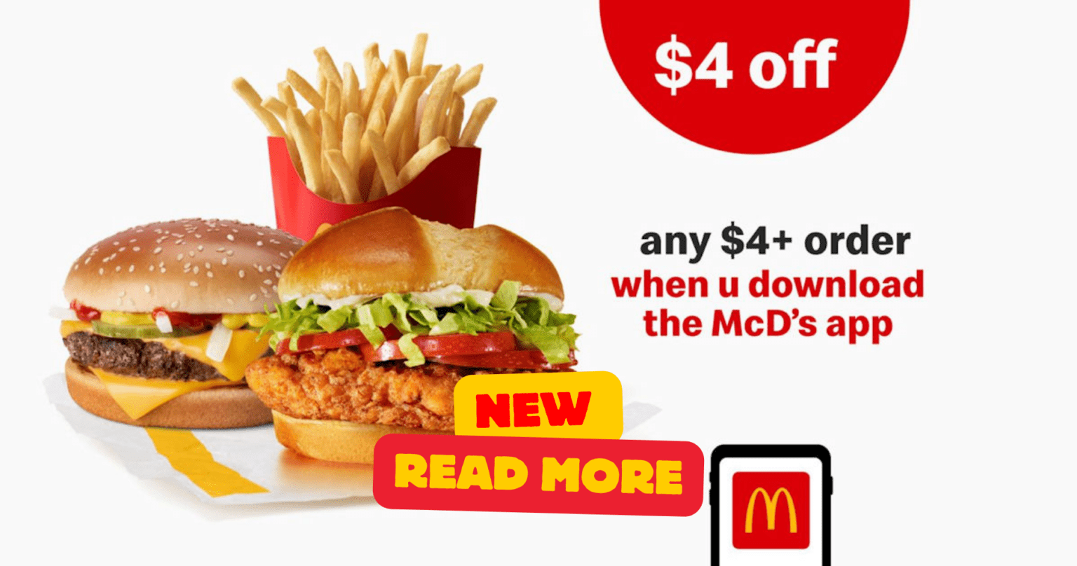 Free Food At Mcdonalds—New $4 Discount Offer