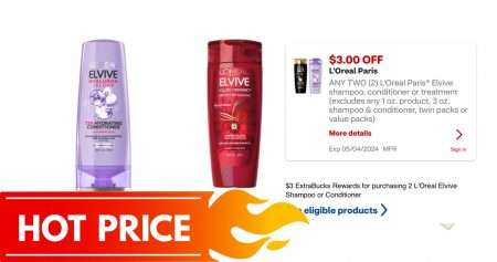 Right Now At Cvs, These&Nbsp;L'Oreal Elvive Shampoos And Conditioners&Nbsp;Are Currently On Sale For Two $9.&Nbsp;