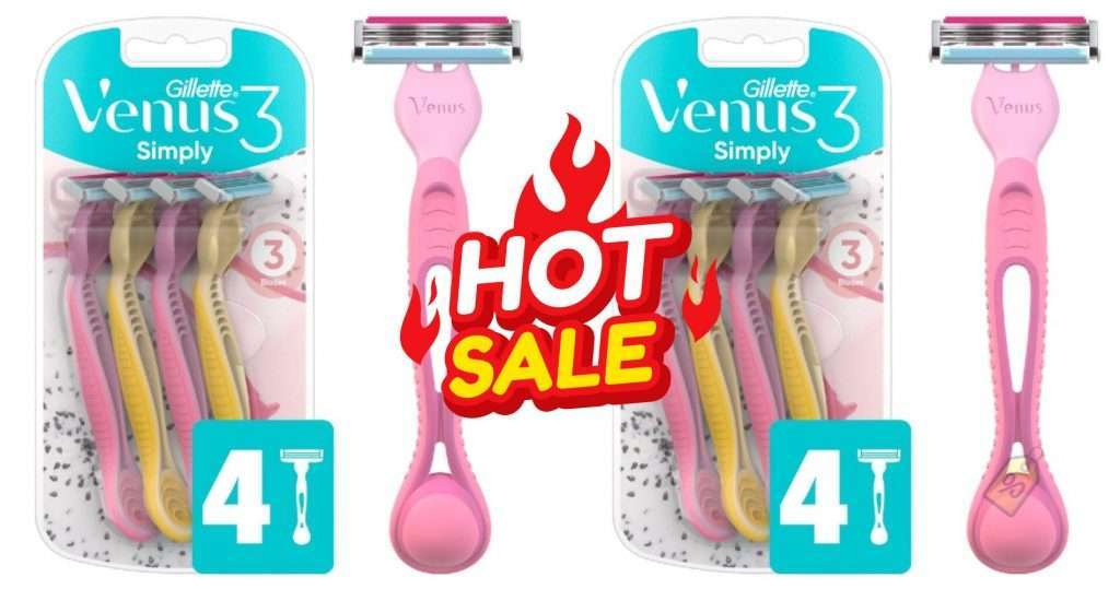 Gillette Venus Simply 3 Women'S 3-Blade Disposable Razors Only $0.99 (Reg $7.99)