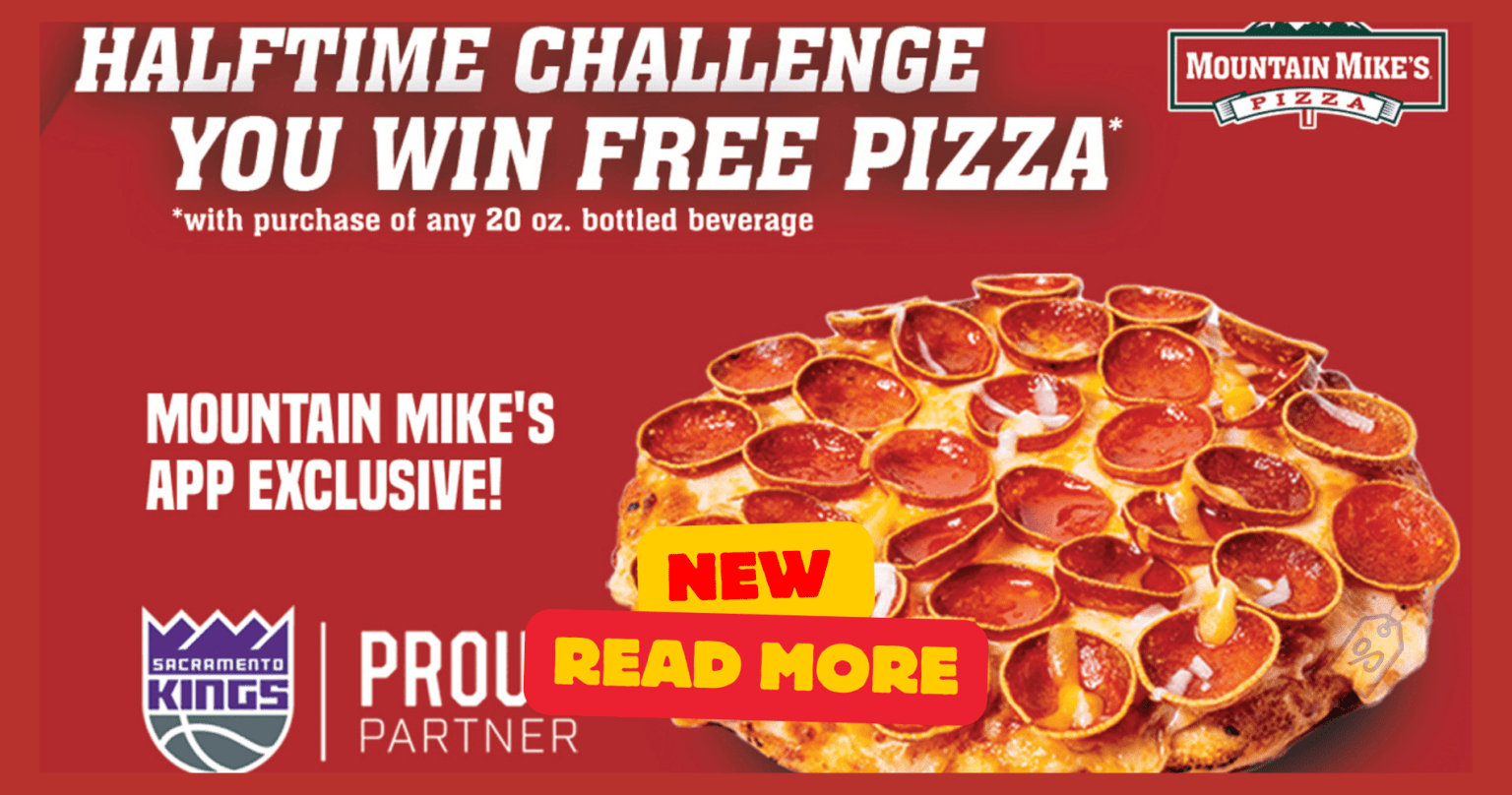 Free Mini 1 Topping Pizza With 20Oz Bottled Beverage Purchase At Mountain Mike’s Pizza