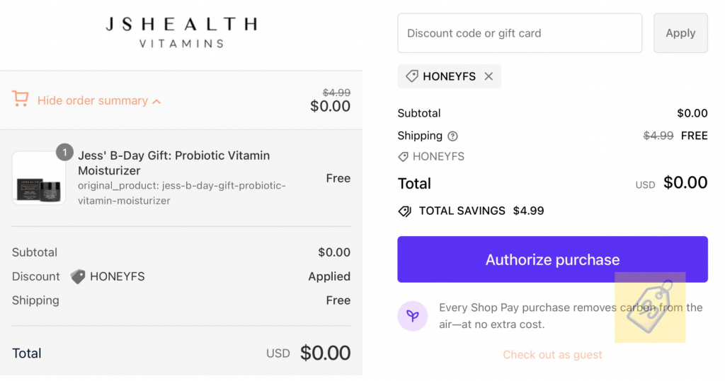 Free Jshealth Probiotic Vitamin Moisturizer Sample-Run!