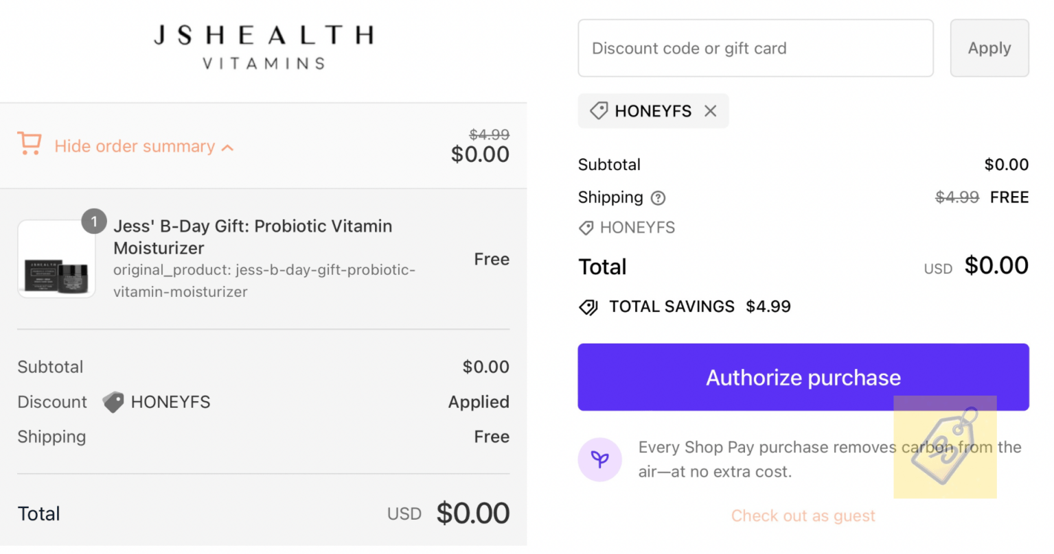 Free Jshealth Probiotic Vitamin Moisturizer Sample-Run!