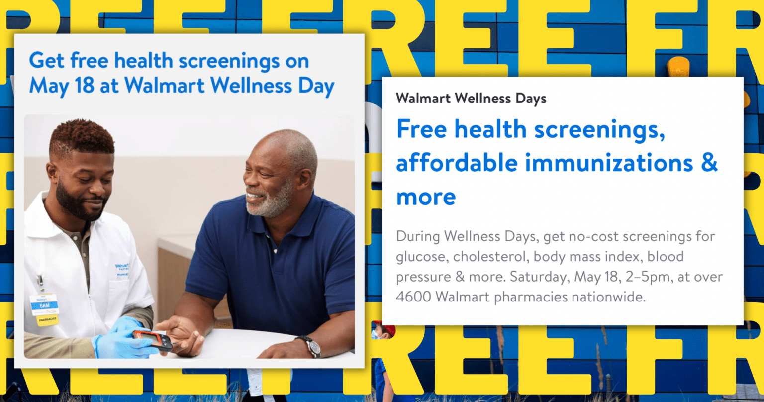 &Lt;S&Gt;Free Health Screenings On May 18Th (Walmart Wellness Day)&Lt;/S&Gt; Expired